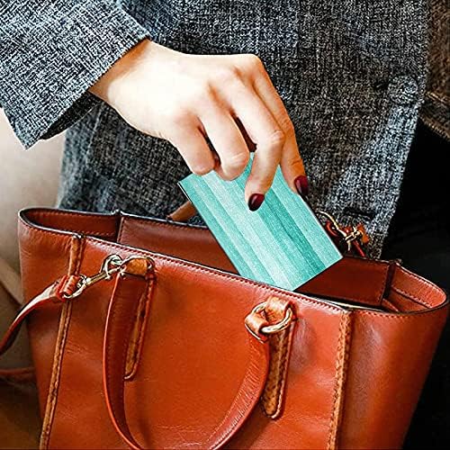 טורקיז טורקיז ירוק עסקים כרטיס מחזיק עבור נשים גברים עסקים כרטיס בעל מקרה עם עור אישי כרטיס אשראי