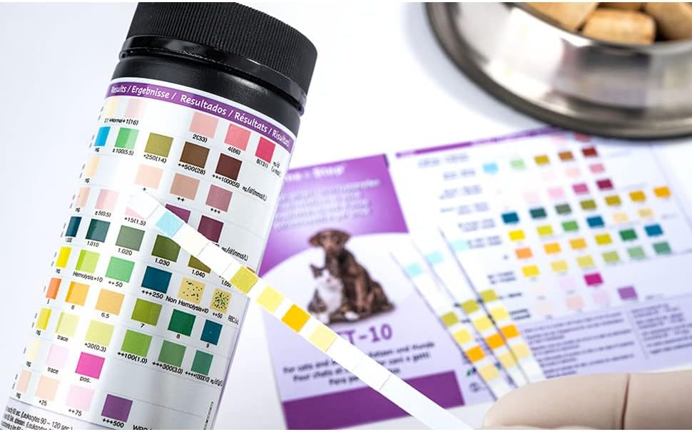 רצועות בדיקת שתן לחיות מחמד צעד אחד, 2 איקס 50 רצועות, בדיקות פרמטר בדיקת שתן לכלבים, חתולים &מגבר; בעלי חיים.