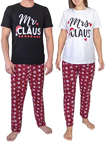 תינוק ייחודי שלו ושלה תואמים את מר וגברת קלאוס פיג'מה קבעו בגדי חג מולד