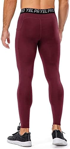 מכנסי דחיסה לגברים של יורליאן חותלות אתלטיות עם כיסים ריצת טייץ שכבת בסיס מכנסי אימון רכיבה על אופניים 1 או 3