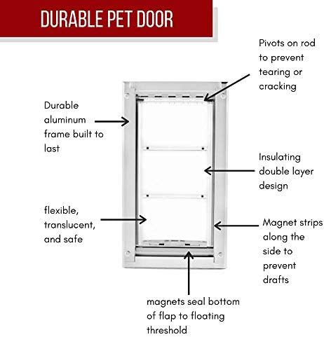 דלת חתול דש אנדורה לדלתות / אידיאלי לחתולים וכלבים קטנים / כניסת חיות מחמד חסכונית באנרגיה עם