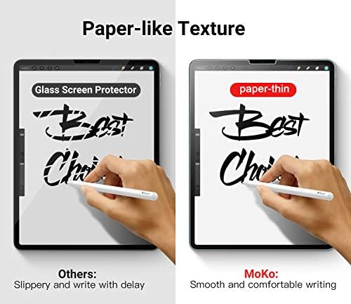 Moko Clear כמו מגן מסך נייר מתאים ל- iPad Pro 12.9 Genaration 6th 2022 & iPad Pro 12.9 2021/2020/2018,