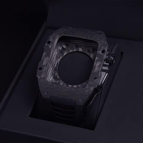 Czke Carbon Case Case Sport Style ערכת MOD עבור Apple Watch 7 45 ממ רצועה קלה עבור IWatch 6 SE 5 4 אביזרי
