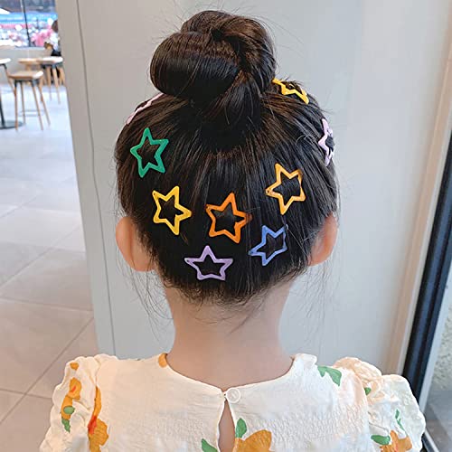 חדש 10 יחידות עשרה סוגים של צבעים כוכב שיער קליפים, החלקה חמוד מתכת הצמד שיער קליפים עבור בנות,