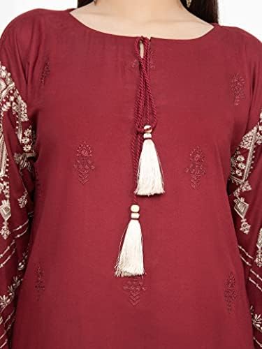 Edenrobe לנשים תפורות פקיסטניות הודיות סאלוואר קמיז עם דופטה, נשים מוכנות ללבוש את קמיז שלואר - חליפה