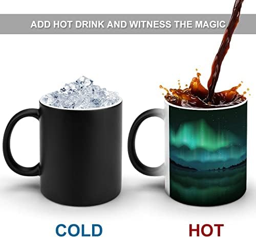 צפון אורות אורורה בוריאליס צבע שינוי קפה ספל טמפרטורת בקרת שינוי צבע קרמיקה לשתות כוס