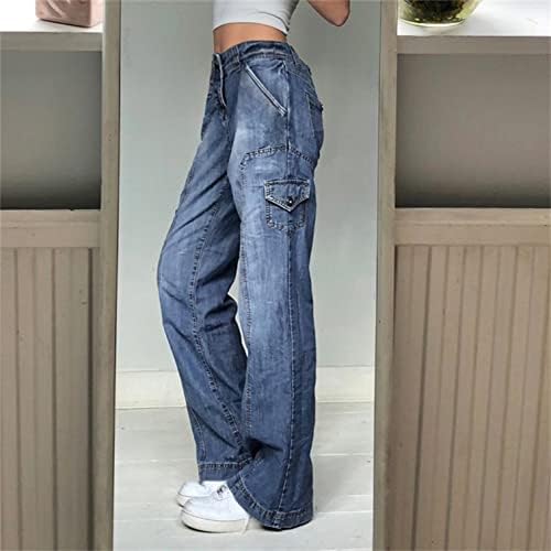 ג'ינס רחב ג'ינס רחב של נשים ג'ינס רחב של נשים משנות ה -90 מכנסיים מכנסיים רחבים מזדמנים מכנסיים ג'ינס