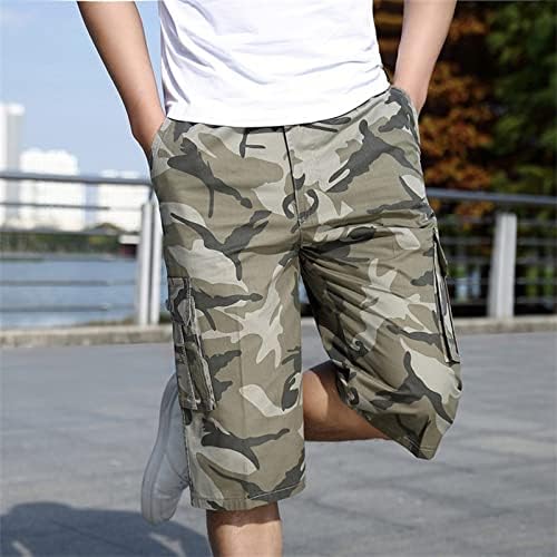 מכנסיים קצרים של מטען לגברים, גברים בקיץ כושר מזדמן פיתוח גוף מכנסי כיס מודפסים מכנסיים קצרים