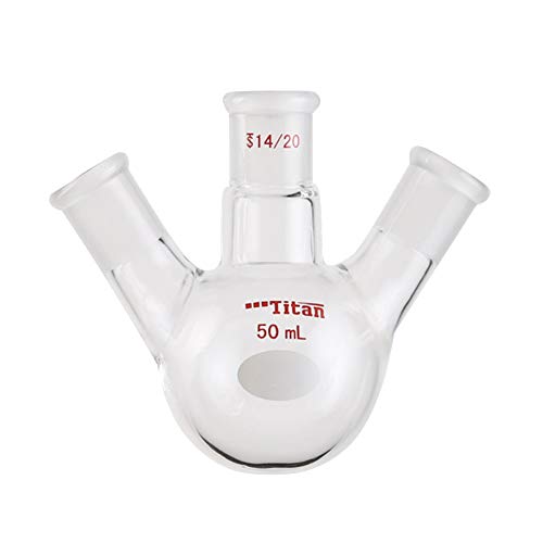 אדמס-בטא 50 מל 3 בצוואר עגול בקבוק בורוסיליקט בורוסיליקט זכוכית בקבוק כימיה של מדע, 14/20 מפרקים