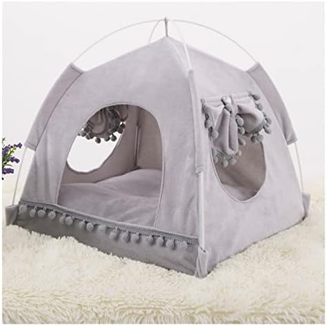 ZLXDP PET אוהל בית חתולים מיטת מיטה ניידים עם כרית רכה עבה זמינה לטיול כלבים כלבים חיצוניים פנימיים
