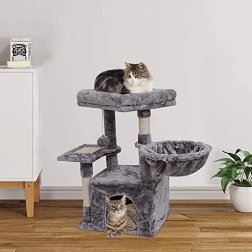 עץ חתול סיאנדלבי לחתולים פנימיים, מגדל פעילות עם עמודי גירוד ולוח, דירת חתלתולים מודרנית עם מוט