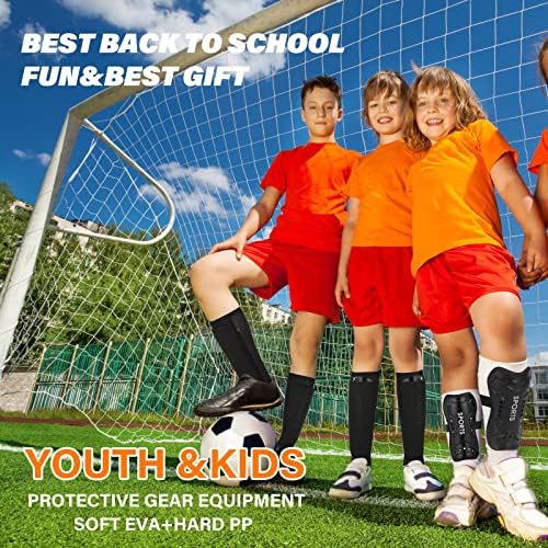 שומרי שוקי כדורגל לילדים נוער פעוטות שומרי שוקי רפידות עם שרוולים במשך 3-15 בנים בנות בנות משחקי כדורגל