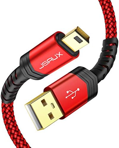 JSaux מיני כבל USB10 FT, USB 2.0 סוג A עד מיני B טעינה מהירה טעינה כבל קלוע תואם עם כחול yeti