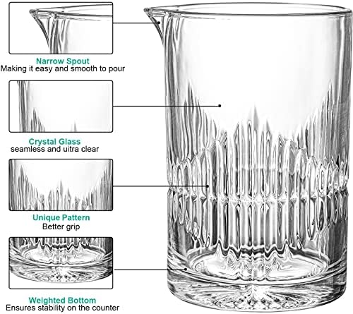 דיאיו 2 מארז קוקטייל ערבוב זכוכית, 25 עוז קריסטל ערבוב זכוכית עבור משקאות מרטיני, חלקה בר מיקסר כד