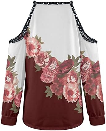חולצות שמלת נשים נוקמופו של נוקמופו פרח צוואר עגול צוואר תואם צבע תואם חולצת שרוול ארוך