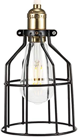 פשוט דלוקס מתכת הנורה משמר מנורת כלוב, מתכוונן תעשייתי מהדק עבור 1.41-1.7 מנורת בסיס, תליון, חווה