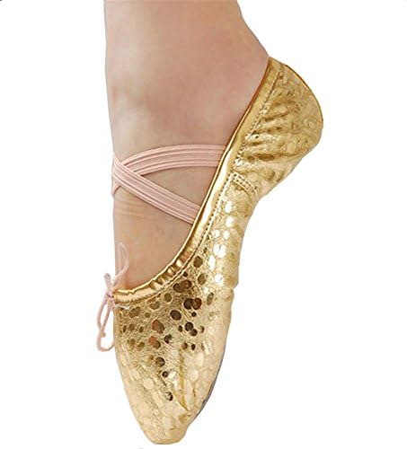 נעלי ריקוד של אולם הנשפים של מיספיונה נעלי בלט בלט נשים עם נעליות עם פיצול זמש