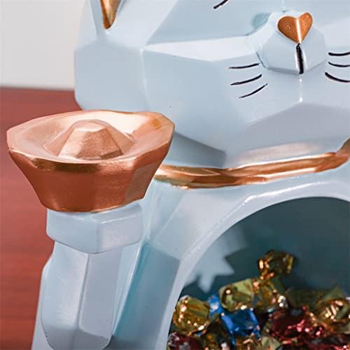 DHTDVD FORTUNE CAT אחסון מפתח מגש שרף שרף פסלון סוכריות תכשיטים תכשיטים מחזיק קישוטי עיצוב שולחן שולחן