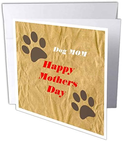 3 רוז עדשה אמנות על ידי פלורן-אמהות יום-תמונה של שמח אמהות יום כלב אמא עם כפות-1 ברכה כרטיס עם מעטפה