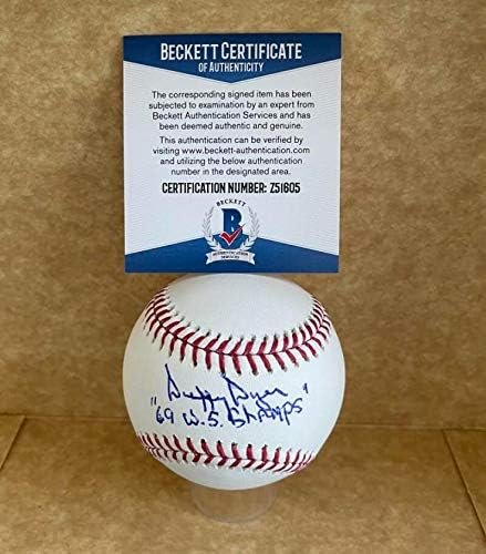 Duffy Dyer 69 WS Champs New York Mets חתום Auto M.L Baseball Mbeckett Z51605
