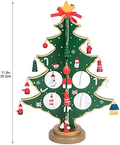 通用 עץ חג המולד, קישוט שולחן עבודה, מיני קישוטי עץ חג המולד של עץ תלת ממדי, מתנות לילדים, קישוטים לבית