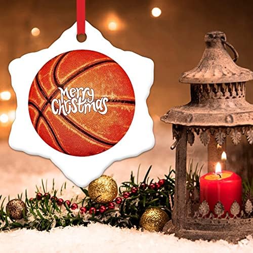 קבוצת ספורט מתנה לחג המולד קישוטים תלויים כדורסל קרמיקה קישוט לחג המולד קבוצת כדורסל מתנה קישוטי עץ חג המולד