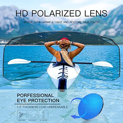 משקפי שמש מקוטבים של קפבוי משקפי שמש ספורט, UV400 הגנה על דיג נהיגה משקפי בייסבול לגברים נשים