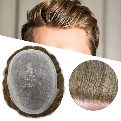 פאה לגברים עור דק במיוחד גברים החלפת שיער מערכת שקוף 0.04 ממ סופר דק פולי כל לולאה איש שיער יחידה 8 * 10 אינץ