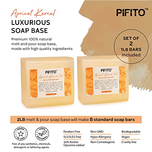 Pifito משמש שמן גרעין נמס ושפוך בסיס סבון │ פרימיום בסיס סבון גליצרין טבעי │ ייצור סבון מפואר