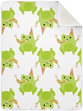 שמיכת יום הולדת של שמיכת יום הולדת צפרדעים שמיכת כותנה לתינוקות, קבלת שמיכה, שמיכה רכה משקל קלה לעריסה,