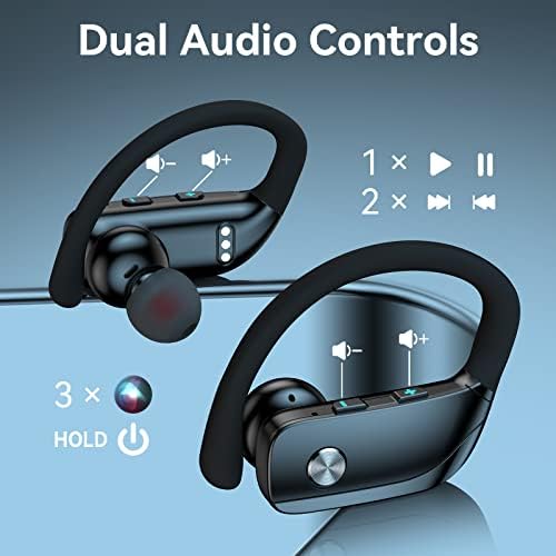 אוזניות אלחוטיות עבור סמסונג גלקסי הערה 10+ אוזניות Bluetooth 48 שעות משחקות אוזניות ספורט אחוריות עם תצוגת