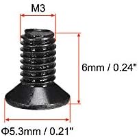 UXCell M3 x 6 ממ פיליפס אטב אטב שחור למחשב נייד מתג מאוורר טלוויזיה מחשב 500 יחידות