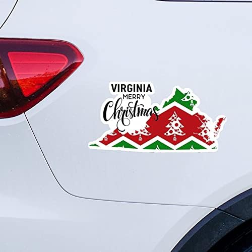 וירג'יניה מדינת בית מדבקות חג מולד עכברים חג המולד וירג'יניה מפה מכונית מדבקות קישוט חג המולד מדבקות