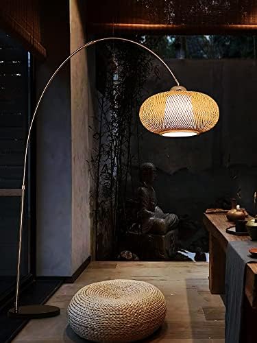 ZSEDP סינית מנורת רצפת דיג חדר תה סלון חדר שינה רטרו רטרו רוח סינית במבוק רצפת רצפת