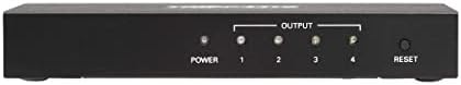 Tripp Lite 4-Port HDMI Splitter, 4K @ 30Hz איכות, 1 HDMI מקור ל -4 תצוגות HDMI, מתאמי תקע בינלאומיים לצפון