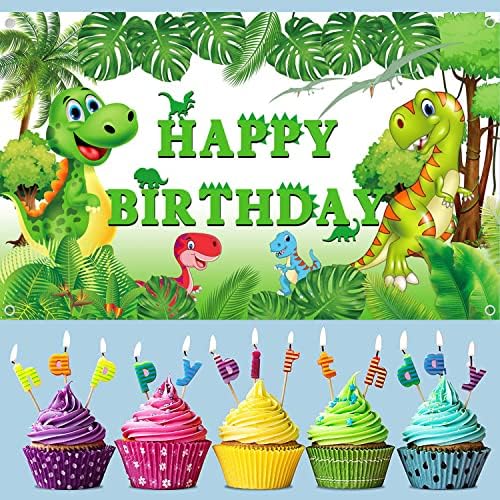אספקת קישוטי מסיבת דינוזאור צבעי מים דינוזאור מסיבת יום הולדת רקע לילדים בנות בני דינוזאור יום