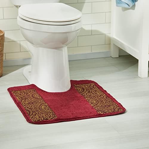 פופולרי אמבטיה קונטור אמבטיה שטיח, אוסף ווסקדה, 23 איקס 10.5, בורגונדי