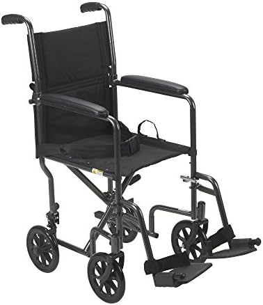 כונן רפואי טר39-ס. וו. כיסא גלגלים מתקפל קל משקל עם משענת רגליים מתנדנדת, כסף