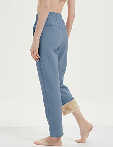 מכנסי טרנינג מרופדים של Gihuo לנשים מכנסי טרנינג מרופדים חורפים מכנסי טרנינג מרופדים עם כיסים מכנסיים רצה