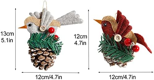 DEKIKA מתנות דקורטיביות מעודנות לחג המולד, 6 אריזות ציפורי חג מולד מלאכותיות, סימולציה של ציפורים