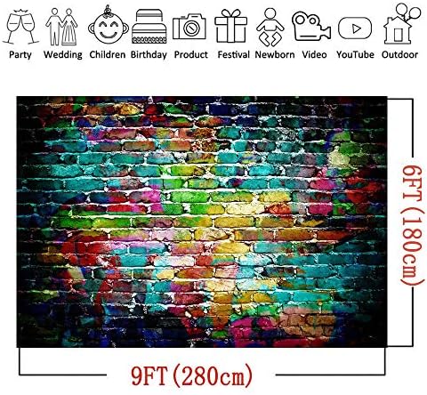 9 * 6 רגל צבעוני לבנים קיר צילום רקע ויניל גרפיטי תפאורות מבוגרים ילדי דיוקן תמונה רקע סטודיו