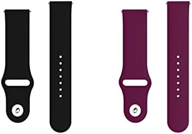 רצועת שעון מהירה מהירה של צעד תואם ל- Huawei Watch GT2 46 ממ רצועת שעון סיליקון עם מנעול כפתורים, חבילה של 2