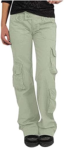 מכנסיים מטען נשים מכנסיים ישר מכנסיים גבוה מותניים מכנסיים מטען היפי פאנק מכנסיים מוצק צבע י2 ק סרבל עם כיס