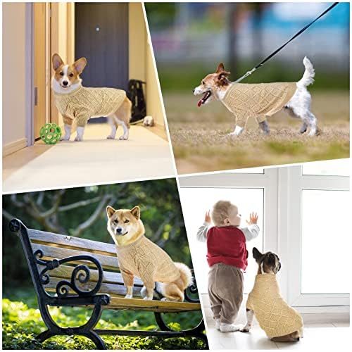 סוודר סוודר כלבים של כלי רכב בגדי קפיץ כלבים קטנים עם דפוס רומבס חולצת קפיץ כלב כלב דפוס חלול סריגים