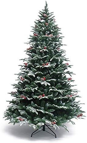 Dulplay 9.8ft צירים עץ חג המולד מלאכותי, עם עץ אורן מעוטר PineCone, עם דוכן מתכת ידידותי לסביבה לקישוטים מסורתיים