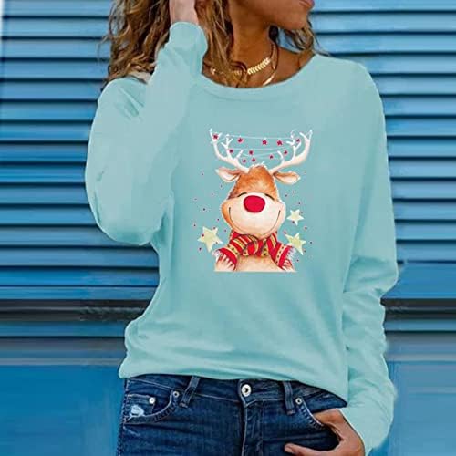 חולצות סווטשירטים רכות לנשים חולצות שרוול ארוך חג מולד שמח לבנות נרגעות חצי רוכסן סווטשירט נשים