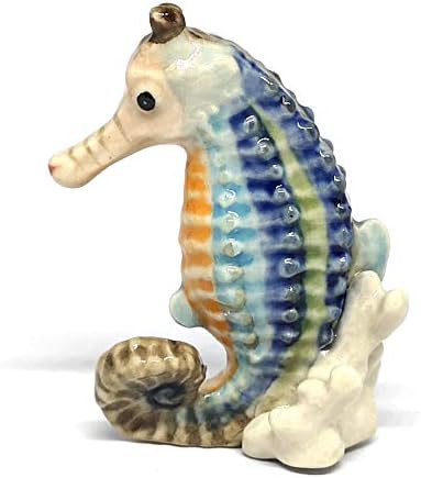 Zoocroft Seahorse Seahorine Ceramic Ceramic מצויר ביד חרסינה מיניאטורה אספנות