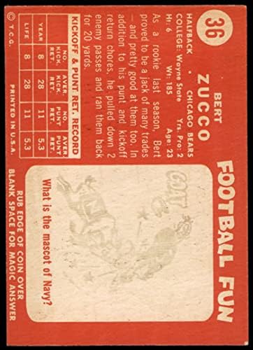 1958 Topps 36 Vic Zucco Chicago Bears Ex/Mt Bears St.