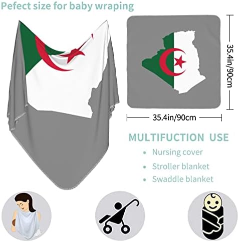 מפת דגל אלג'יריה שמיכה לתינוקות מקבלת שמיכה לעטיפת כיסוי חוט -יילוד של תינוקות