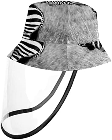 כובע מגן למבוגרים עם מגן פנים, כובע דייג כובע שמש, צורות גיאומטריות גלי רטרו